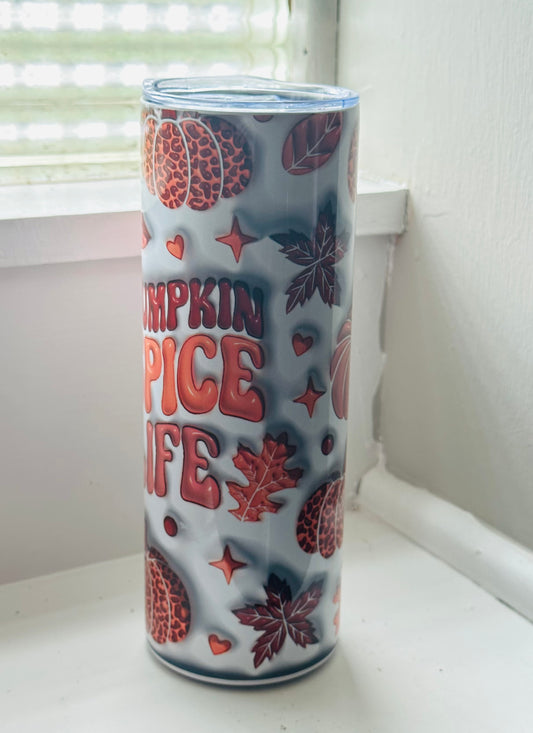 3D Inflated Pumpkin Spice Life 20oz Tumbler