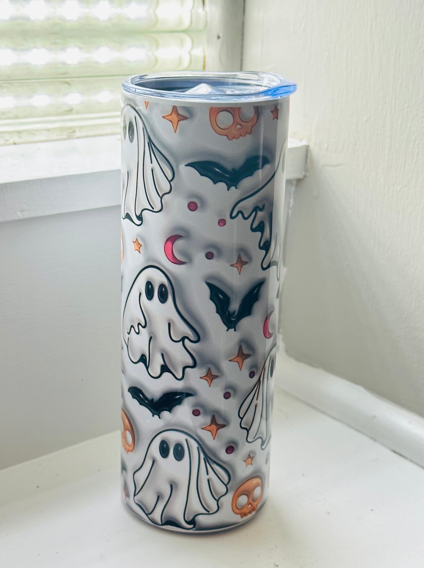 3D Inflated Spooky Ghost 20oz Tumbler