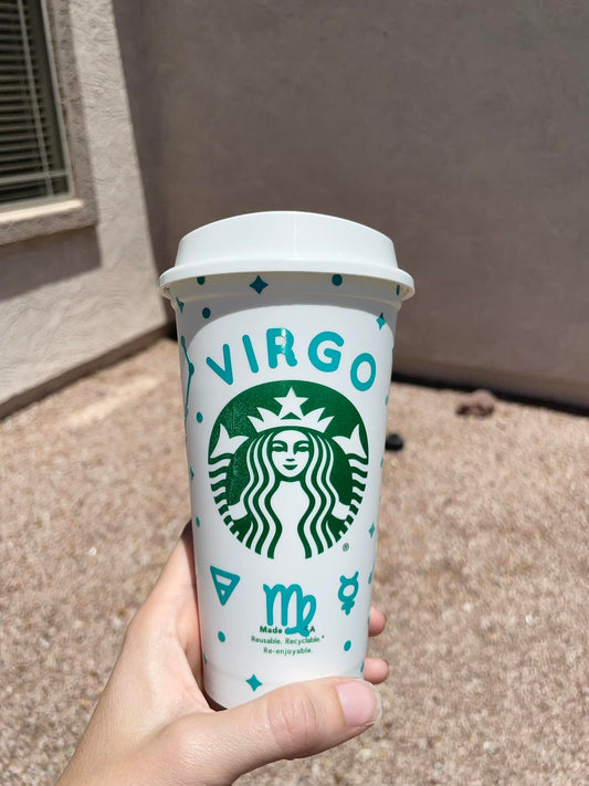 16oz Reusable Zodiac Hot Cup w/ lid