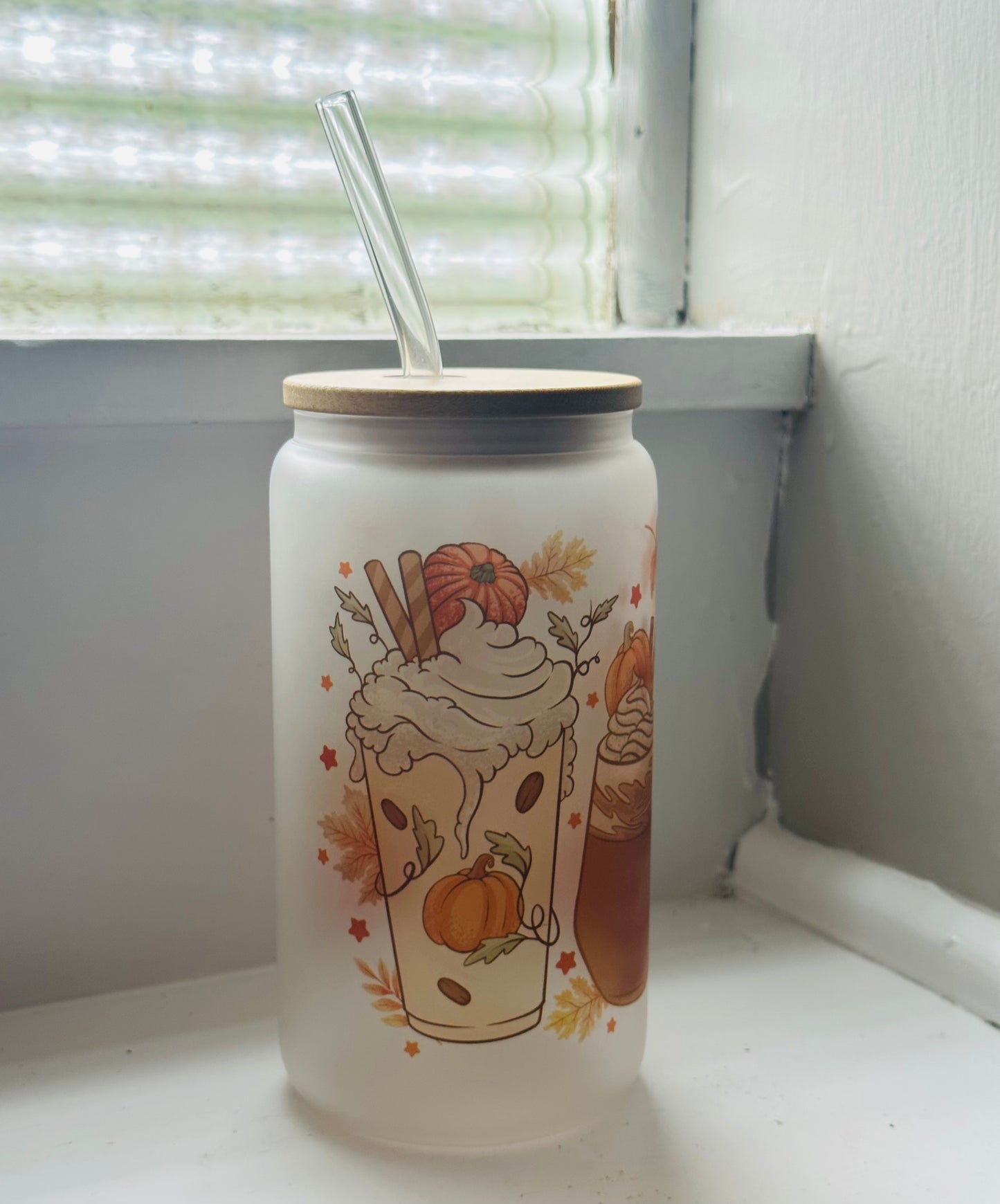 Fall Coffee 16oz Frosted Tumbler
