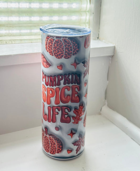 3D Inflated Pumpkin Spice Life 20oz Tumbler