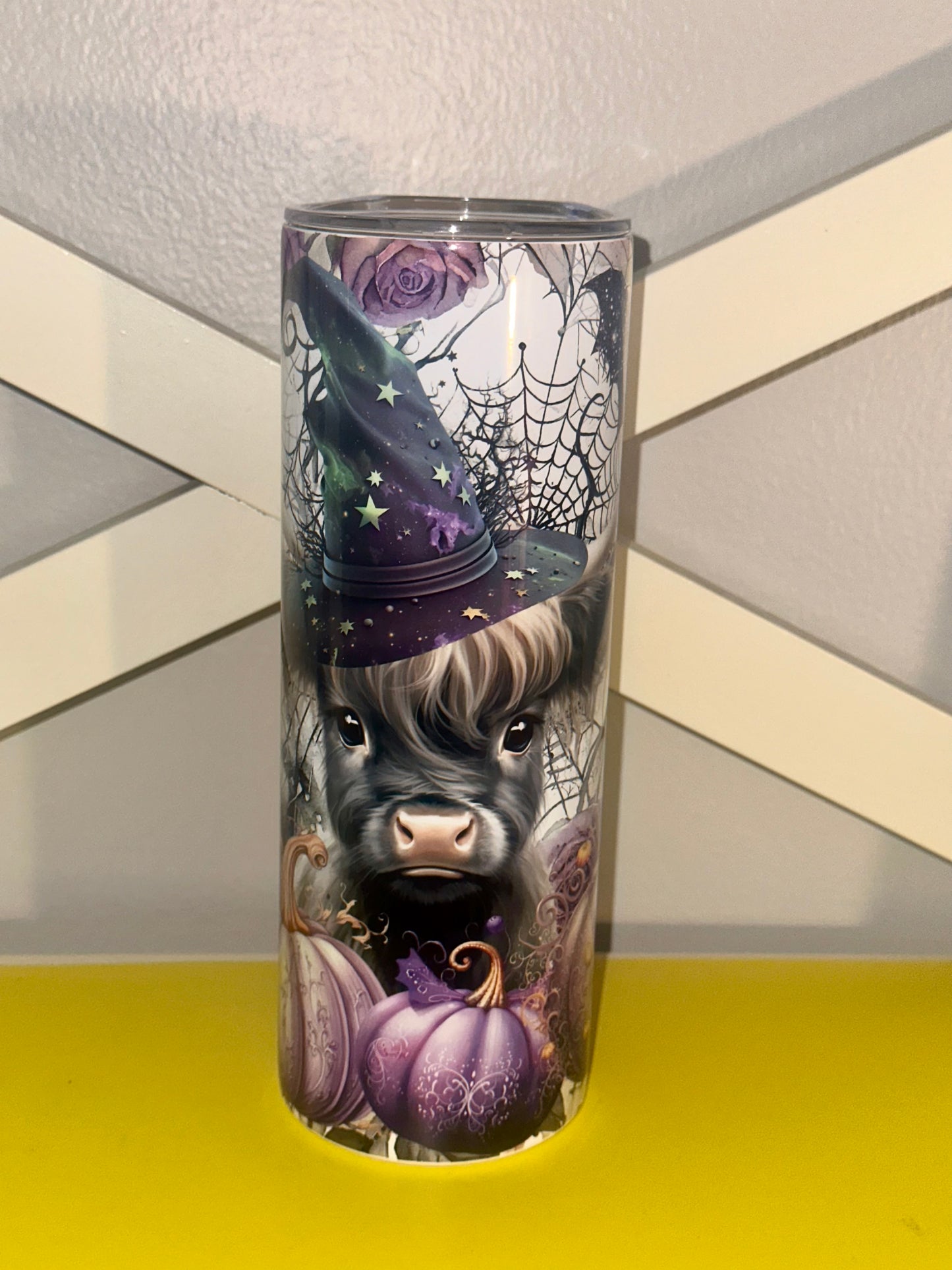 Baby Witch Halloween Highland Cow 20oz Tumbler
