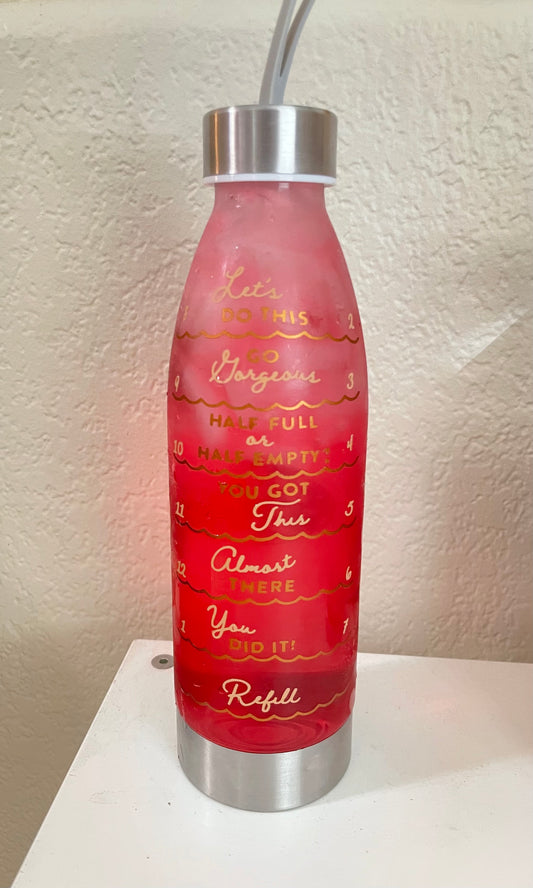 22oz Water Tracker Clear Water Bottle